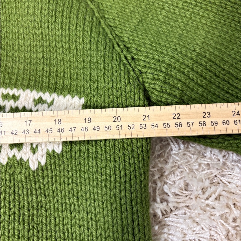 Vintage Cowichan Sweater Womens Size XL Green Totem Alaska Warm Heavy Cardigan - Picture 5 of 12